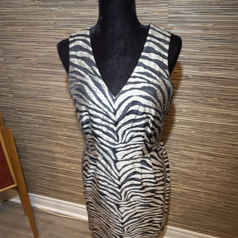 Black and Cream Animal Print Dress